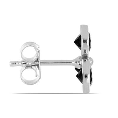 BUY STERLING SILVER REAL BLACK SAPPHIRE GEMSTONE EARRINGS